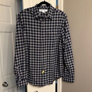 Old Navy Navy and Grey Checkered Men's Shirt